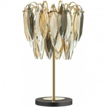 Настольная лампа ODEON LIGHT HALL ODL24 501 VILNA E14 3*40W золото/дымчатый/янтарный/матовый белый/металл/хрусталь Настольная лампа ODEON LIGHT HALL ODL24 501 VILNA E14 3*40W золото/дымчатый/янтарный/матовый белый/металл/хрусталь
