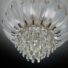 Люстра ODEON LIGHT PAROTI HALL ODL24 519 E14 11*40W металл хрусталь стекло, золото прозрачный янтарный